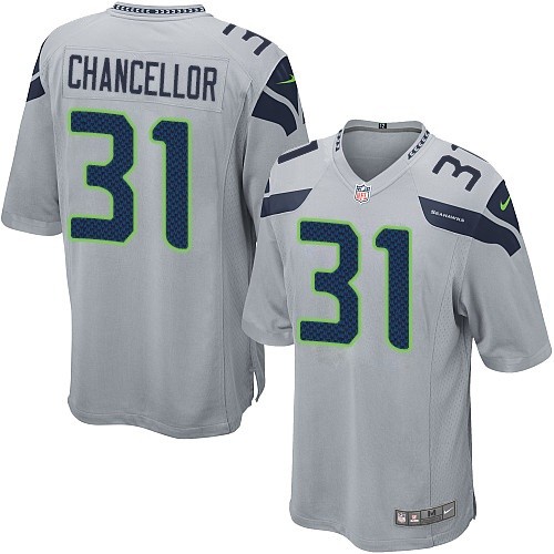 Men's Game Kam Chancellor Nike Jersey Grey Alternate - #31 NFL Seattle Seahawks